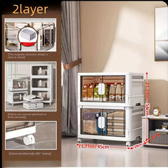 Foldable Shoes Storage Drawer with Doors - Portable Box for Closet Organ