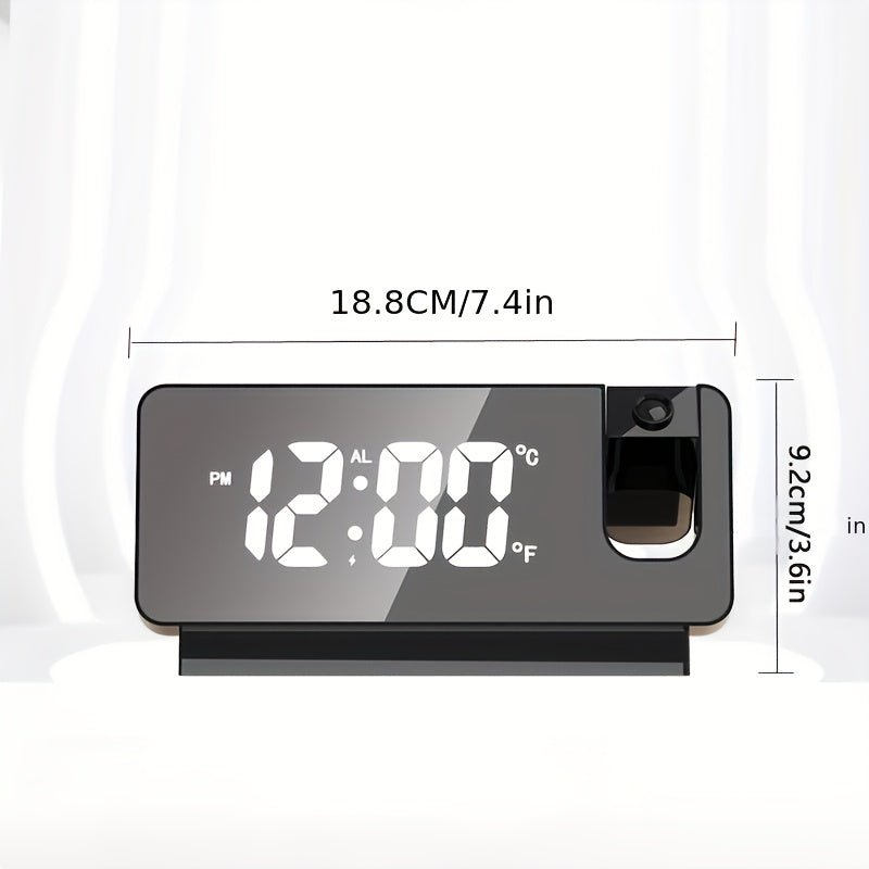 Projection Alarm Clock Digital Wall Clock 180 Projector Dimmer USB Plug