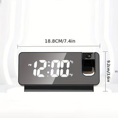 Projection Alarm Clock Digital Wall Clock 180 Projector Dimmer USB Plug