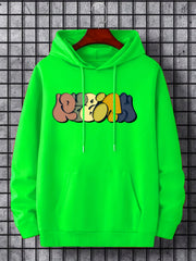 Men's Abstract Graphic Hoodie Slightly Stretch Drawstring Hooded Sweatshirt