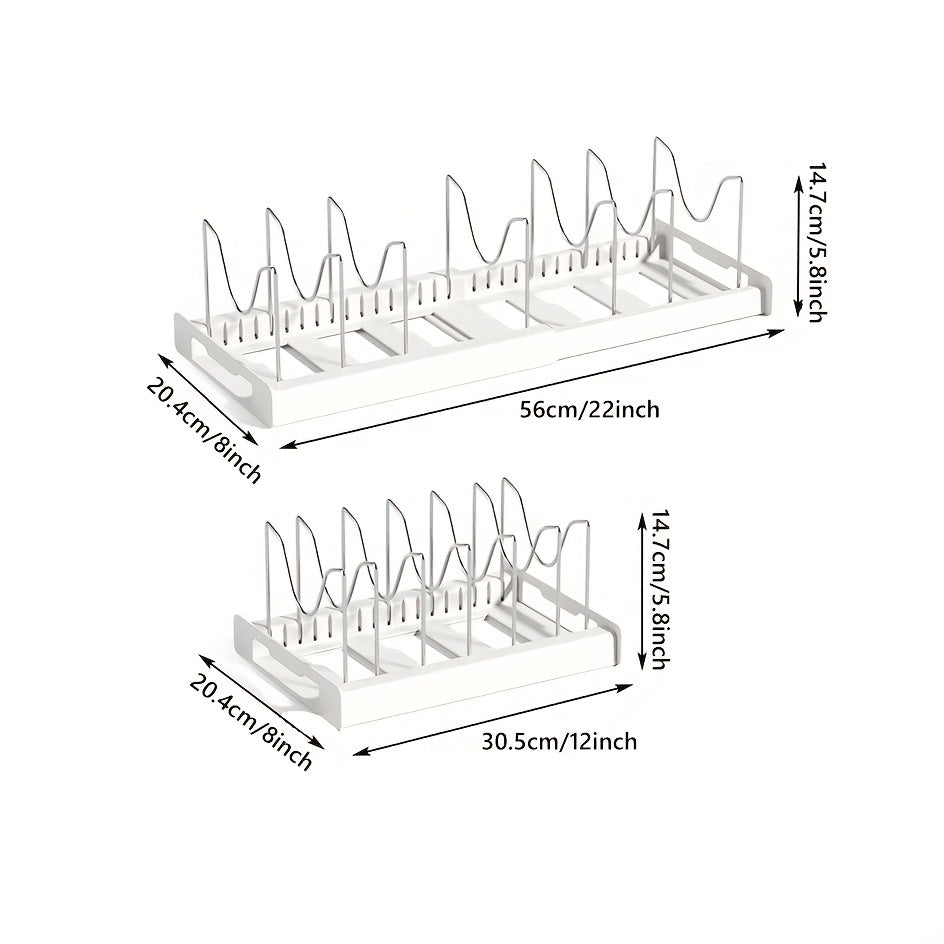 Kitchen Organizer Shelf with Pot Lid Holder, Utensil Rack, Dish Drainboard