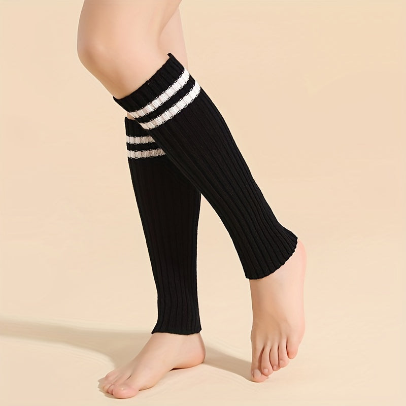 Striped Leg Warmers Knee High Socks Women's Stockings