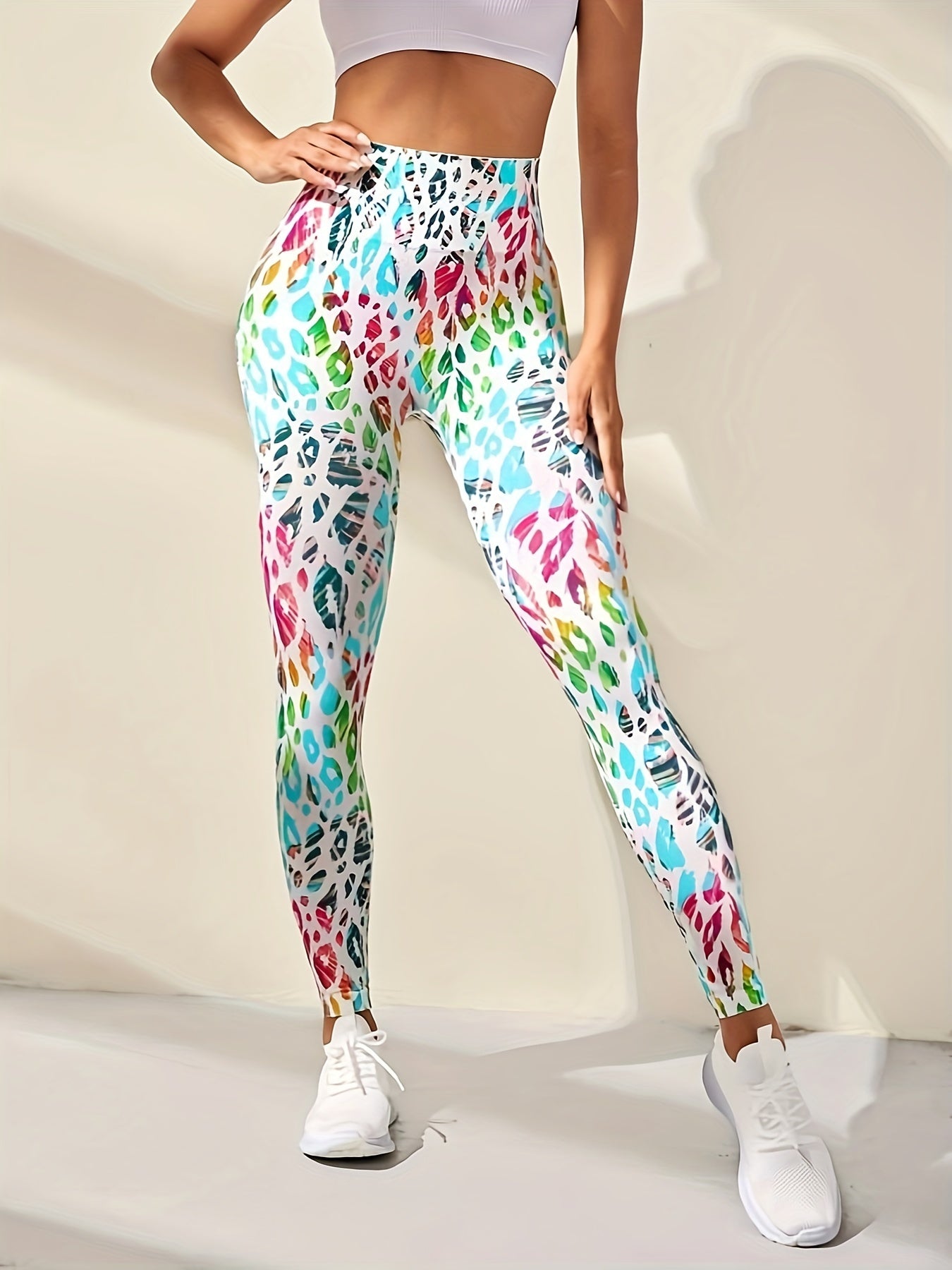 Leopard Print Yoga Pants High Stretch Leggings Women's Activewear