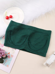 4pcs Seamless Bandeau Bras High Elastic Strapless Everyday Bra