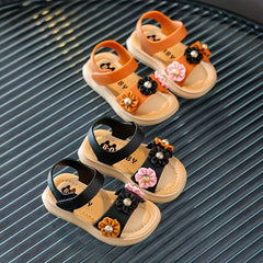 Girls Flowers Sandals Wear resistant Non Slip Comfy Beach Shoes Summer