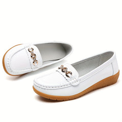 Women's Rhinestone Chain Flat Shoes Slip On Loafers