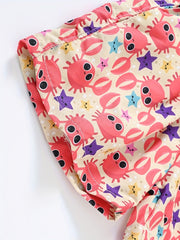 Toddler Boys Crab Graphic Thin Waist Shorts Swim Trunks