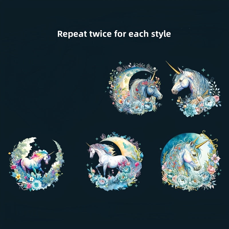 10pcs Unicorn Mystery Series Stickers for Journal Decoration