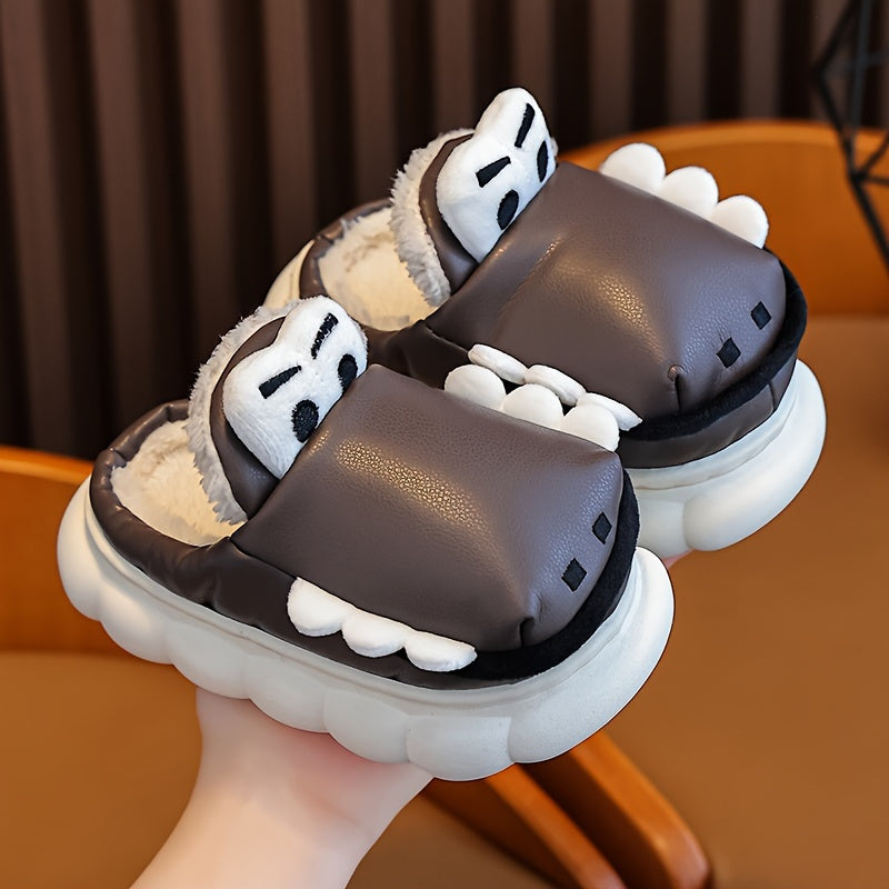 Boys Cartoon Slip On Fleece House Shoes