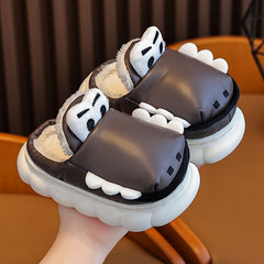 Boys Cartoon Slip On Fleece House Shoes