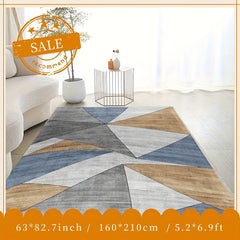 Yellow Geometric Pattern Area Rug Modern Style Home Decor