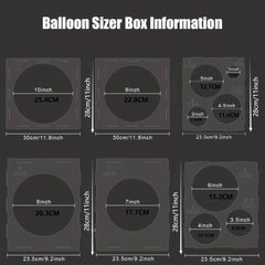 Collapsible Balloon Sizer Cube Box - Size Measuring Tool for Arch