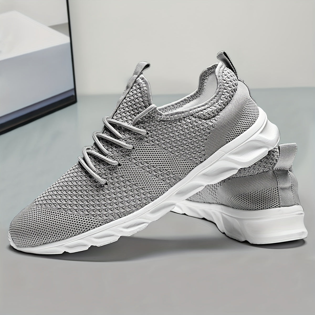 Men's Breathable Lace up Sneakers Outdoor Walking Shoes