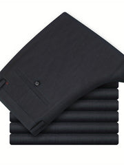 Men's Slim Fit Formal Solid Dress Pants for Business