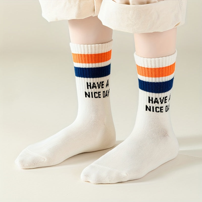 5pairs Hiking Socks Sports Sweat Absorbing Casual Socks Kids 8 12 Years