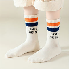 5pairs Hiking Socks Sports Sweat Absorbing Casual Socks Kids 8 12 Years