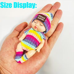 Y2K Knitted Reborn BJD Doll 4 Inch Sleeping Baby Realistic Dress Up Plastic Body