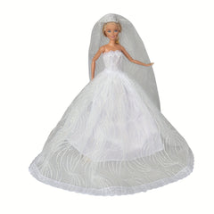 Doll Dresses Wedding Dresses with Crown Veil Party Skirts for 29" Doll