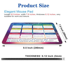 1pc Mouse Pad Calendar Non-slip Rubber Base Waterproof Mouse Pad