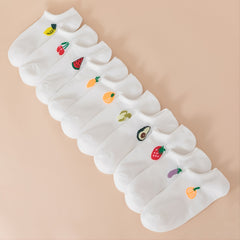 10 Pairs Fruit Ankle Socks Set For Women