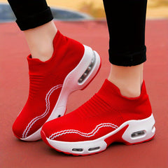 Women's Slip-on Sock Sneakers Air Cushion Casual Running Shoes