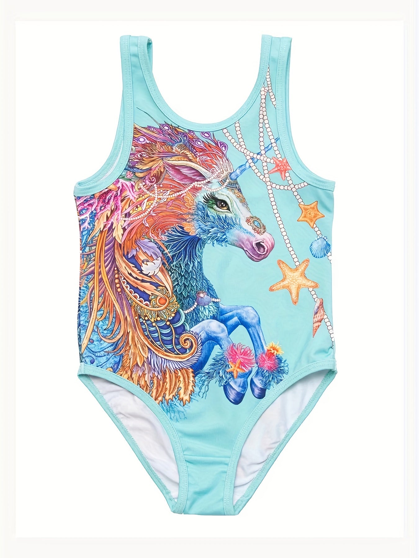 Girl's Unicorn Pattern One piece Swimsuit Tankini