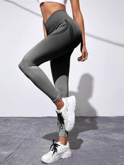 Ombre Seamless Knitted Cropped Pants High Waist Yoga Fitness Sports Pants