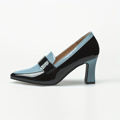 Women's Colorblock Chunky High Heel Pumps