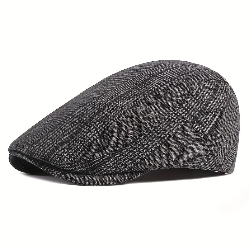 Men's Checkered Beret Duck Tongue Cap