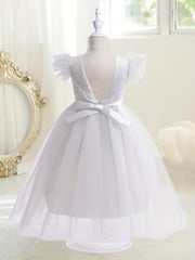 Girls Tulle Sleeves Princess Long Dress