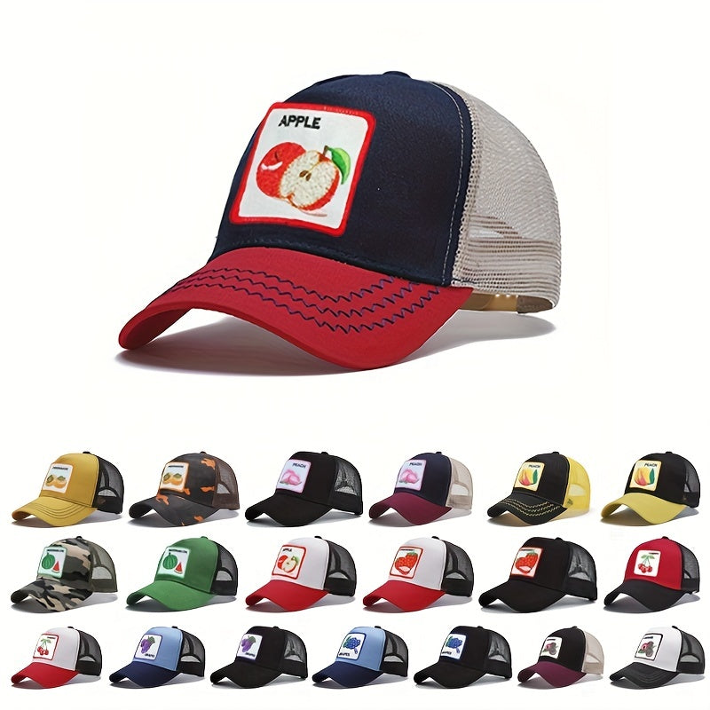 Fruit Pattern Patch Baseball Cap Candy Trucker Hat Mesh Unisex Dad Hat