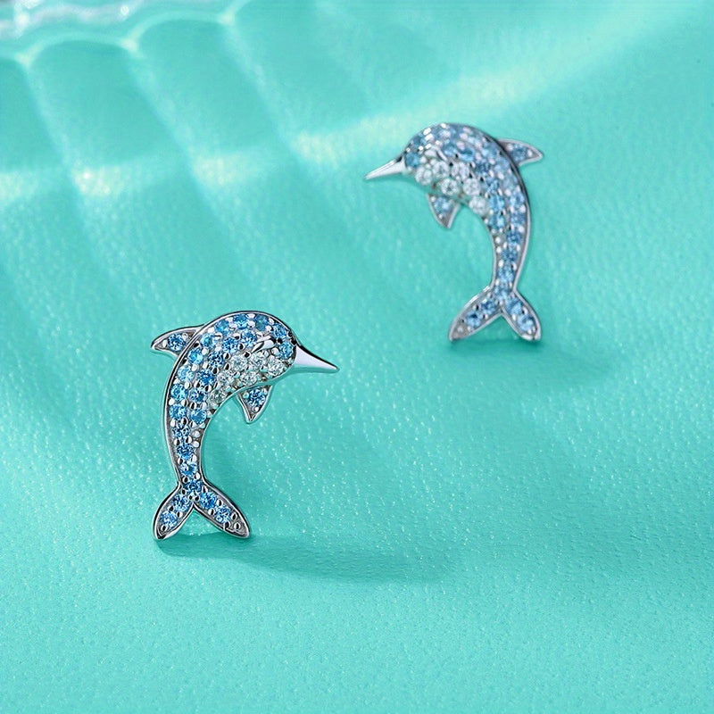 Cartoon Dolphin Stud Earrings for Girls