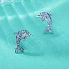 Cartoon Dolphin Stud Earrings for Girls