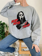 Scary Movies Print Crew Neck Sweatshirt