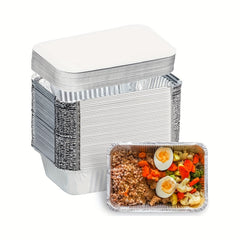 20Pcs 7x5.7 Aluminum Foil Food Containers With Lids - Multi-Purpose