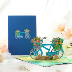 Vintage Bicycle Flower 3D Pop Up Card for Thanksgiving Mother's Birthday