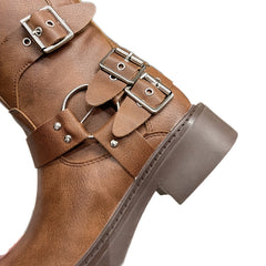 Women's Retro Knee High Boots Chunky Knight Boots