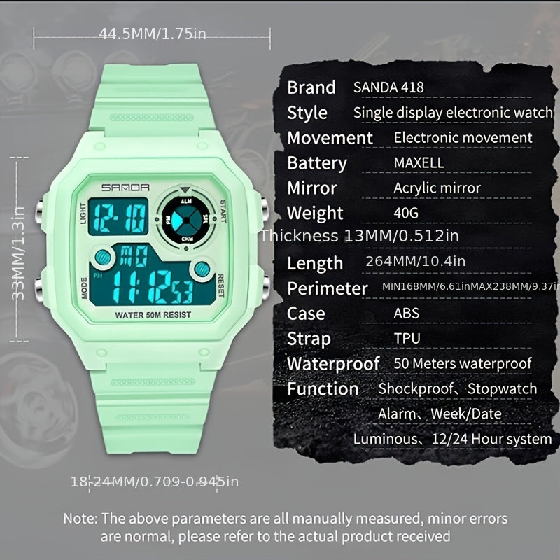 SANDA Boy's Waterproof Sport Timing Watch Gift