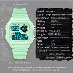 SANDA Boy's Waterproof Sport Timing Watch Gift