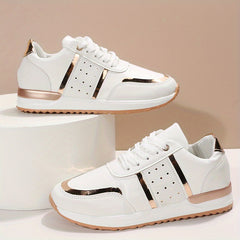 Women's Breathable Sneakers Low Top Lace Up Shoes