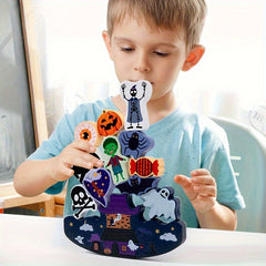 Halloween Wooden Building Blocks Toy for Kids