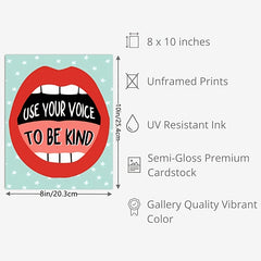 6pcs Classroom Kindness Posters Set 20x25 Growth Mindset Motivation