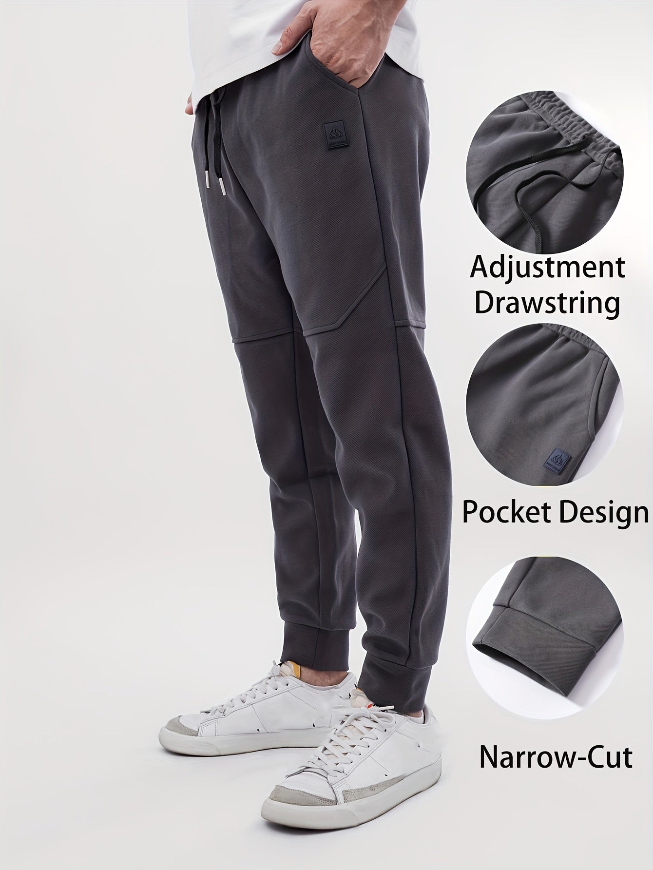 Men's Cotton Blend Solid Casual Tapered Cropped Pants