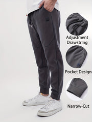 Men's Cotton Blend Solid Casual Tapered Cropped Pants