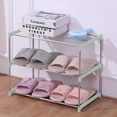 3-Layer Pink Shoe Rack Easy Assembly Storage Shelf