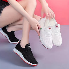 Women's Mesh Sneakers Casual Lace Up Outdoor Shoes Lightweight