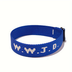 WWJD Letter Woven Rope Bracelet Religious Christian Wristband