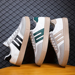 Men's Striped Lace up Skate Shoes Walking Sneakers