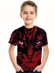 Boy's 3D Cat Graphic T shirt Casual Tee For Summer Outdoor
