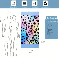 Microfiber Beach Towel Quick Drying Swim 27.5 x 55 Absorbent Soft Towel